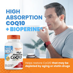 Doctor's Best CoQ10 amber bottle preserves freshness and potency.