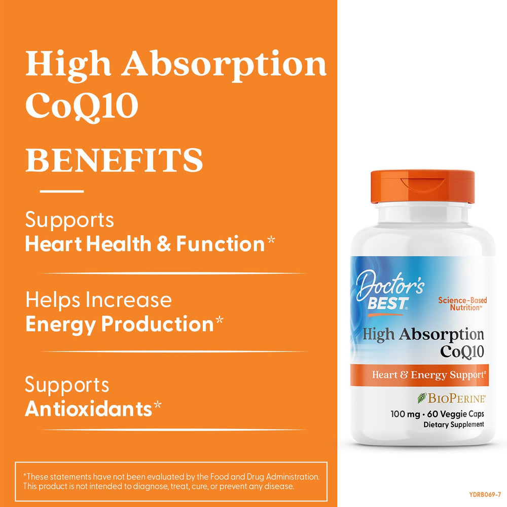 Bioperine label close-up highlights vegan gluten-free CoQ10 formula