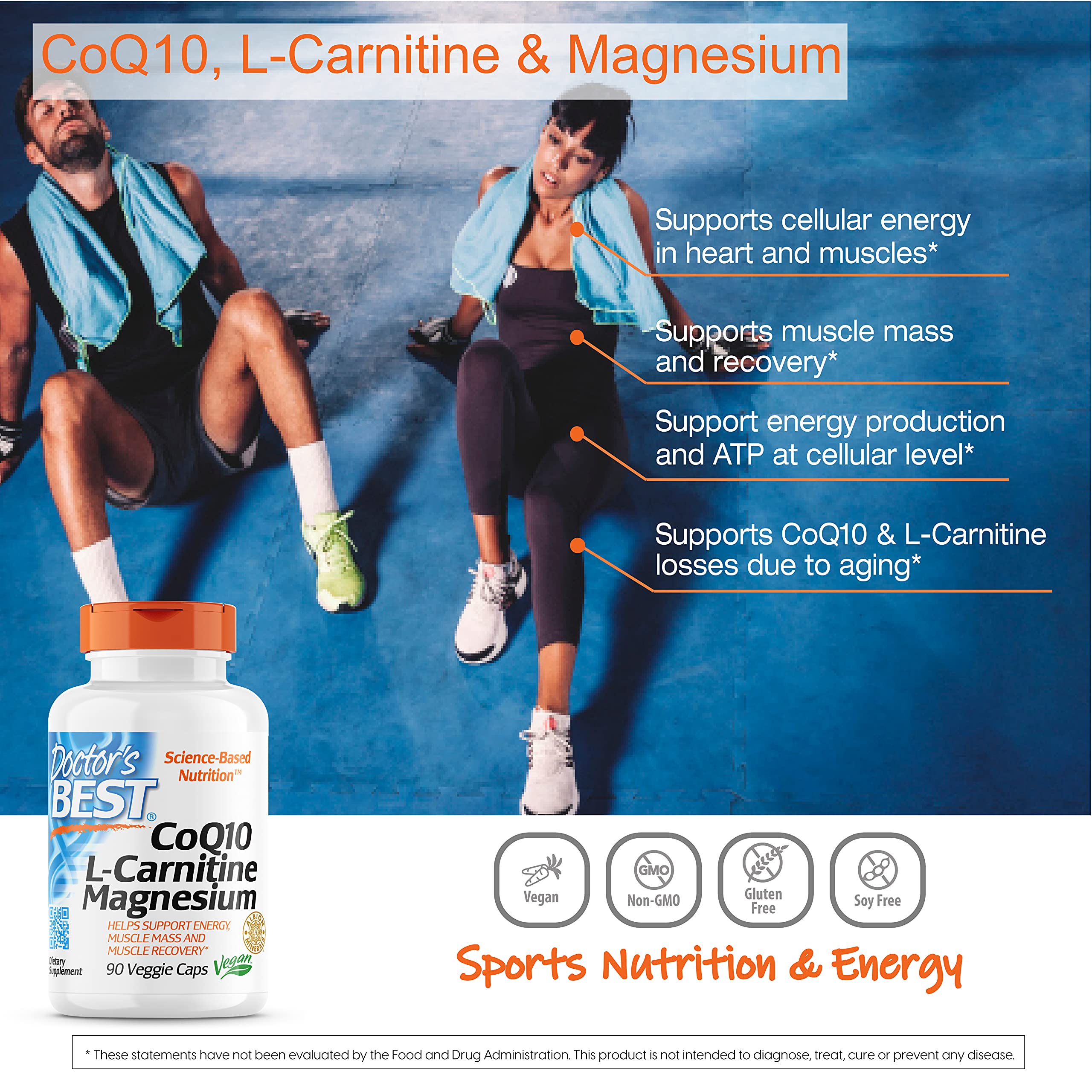 Athlete with Doctor's Best bottle during training session.