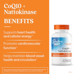 Doctor's Best CoQ10-Nattokinase label closeup showing key ingredients.