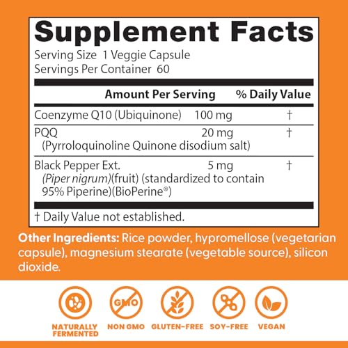 Doctor's Best CoQ10+PQQ label detail with USP verification