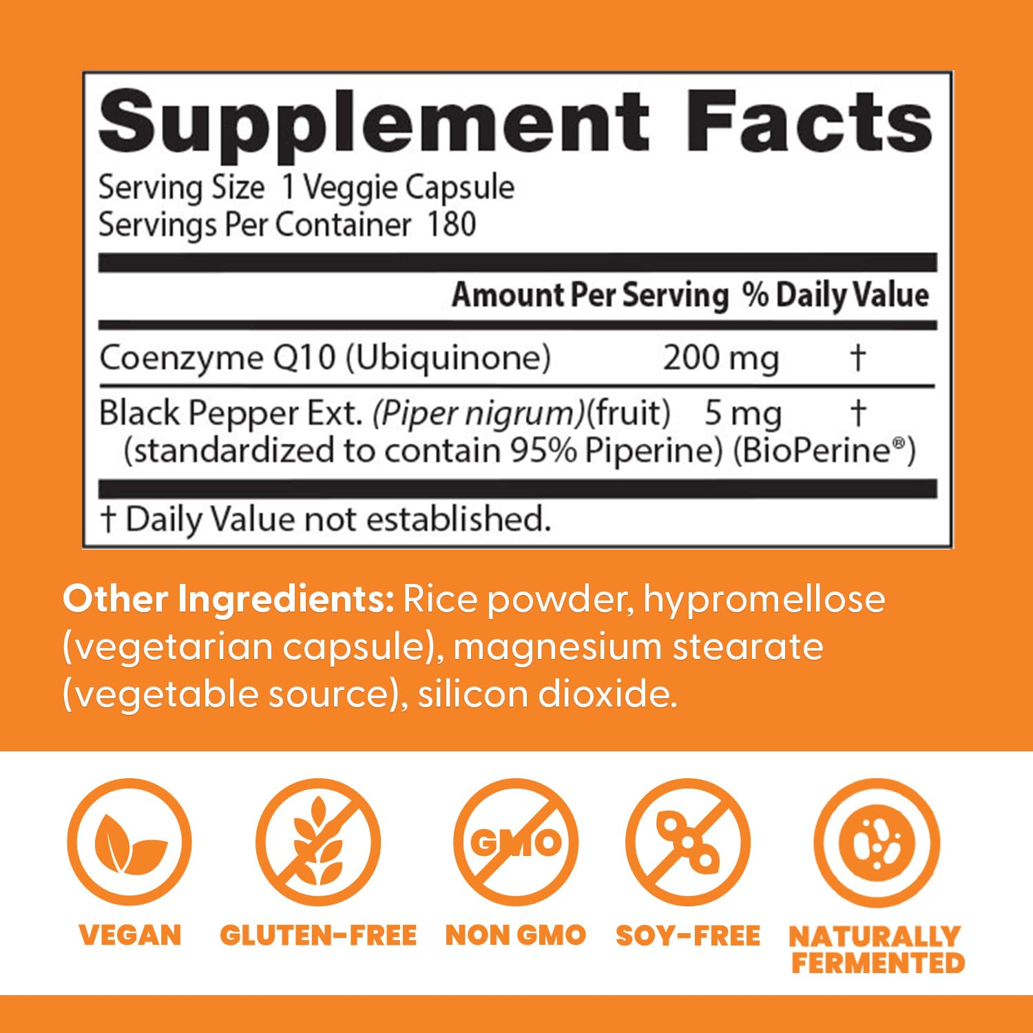 Doctor's Best CoQ10 veggie capsules close-up shows compact capsules.