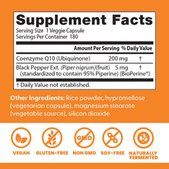 Doctor's Best CoQ10 veggie capsules close-up shows compact capsules.
