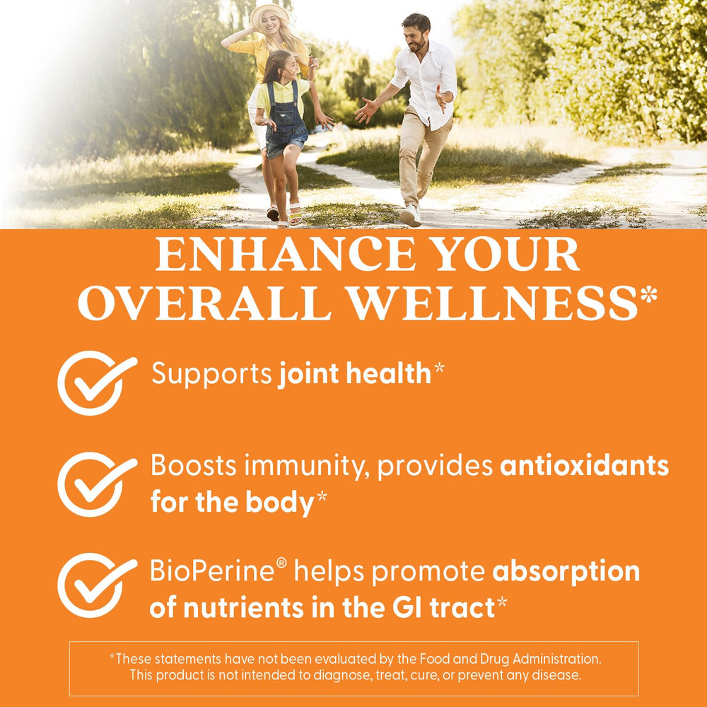 Doctor's Best Curcumin visuals show joints, brain, and heart concepts.