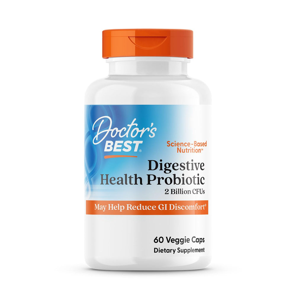 Doctor's Best Digestive Health probiotic bottle front for gut support