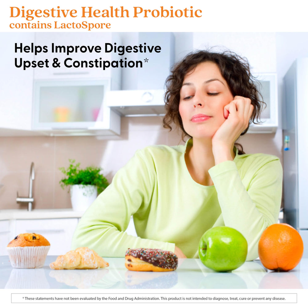 Doctor's Best Digestive Health bottle beside a glass of water for daily use