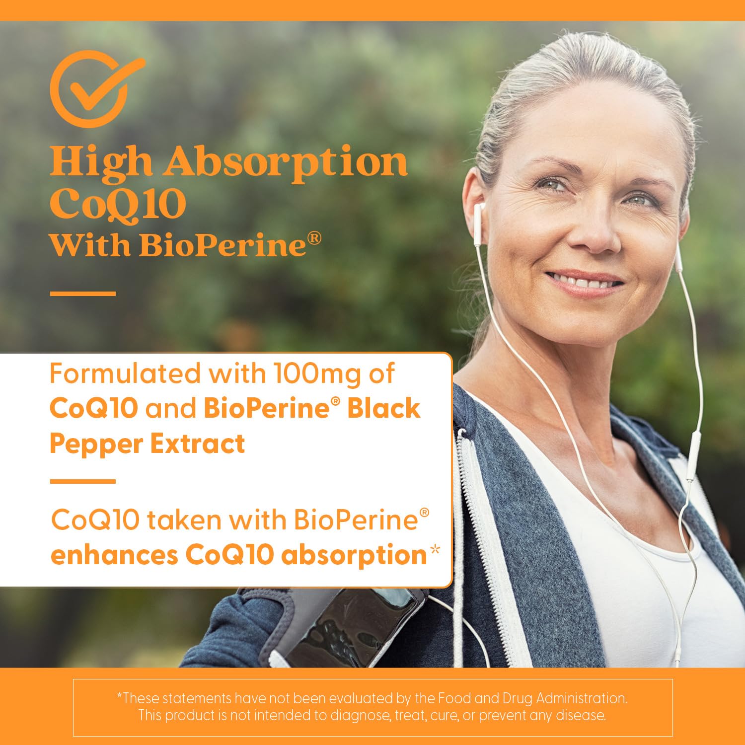 Naturally fermented CoQ10 packaging emphasizes clean sourcing