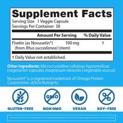 Packaging of Doctor's Best Fisetin with Novusetin on a shelf emphasizing clean-label design