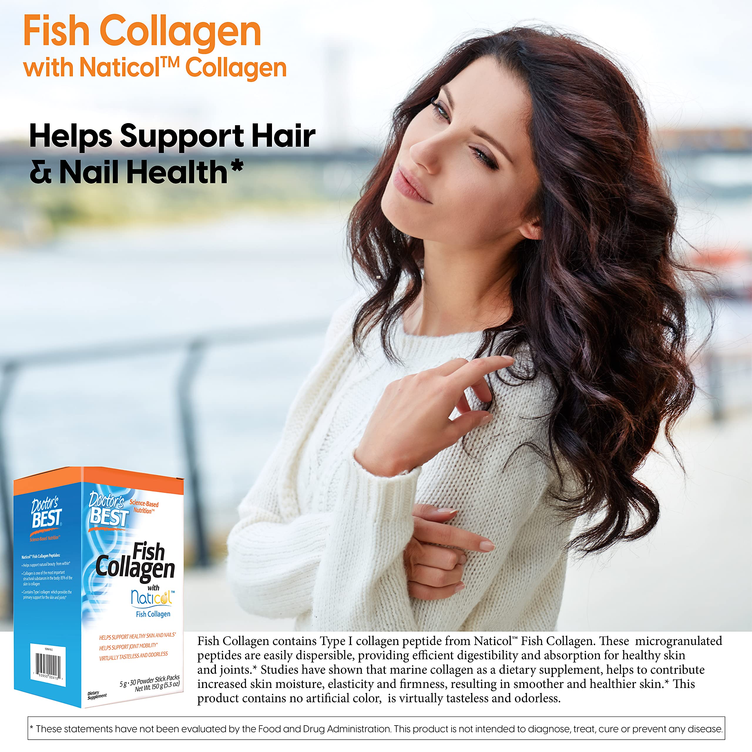 Close-up of the Doctor's Best label with Naticol type I collagen.