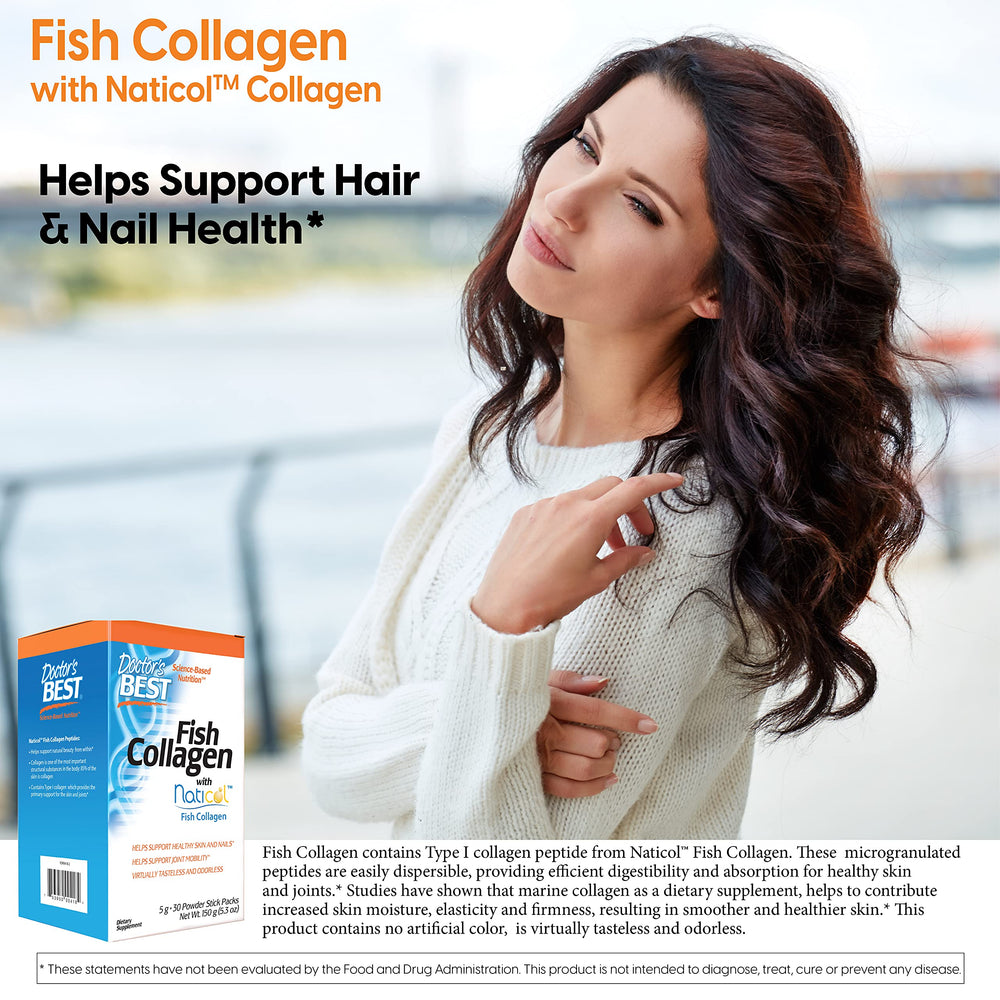 Close-up of the Doctor's Best label with Naticol type I collagen.