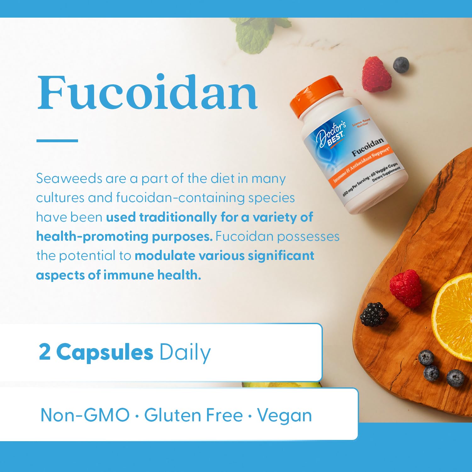Non-GMO vegan fucoidan product offering plant-based support