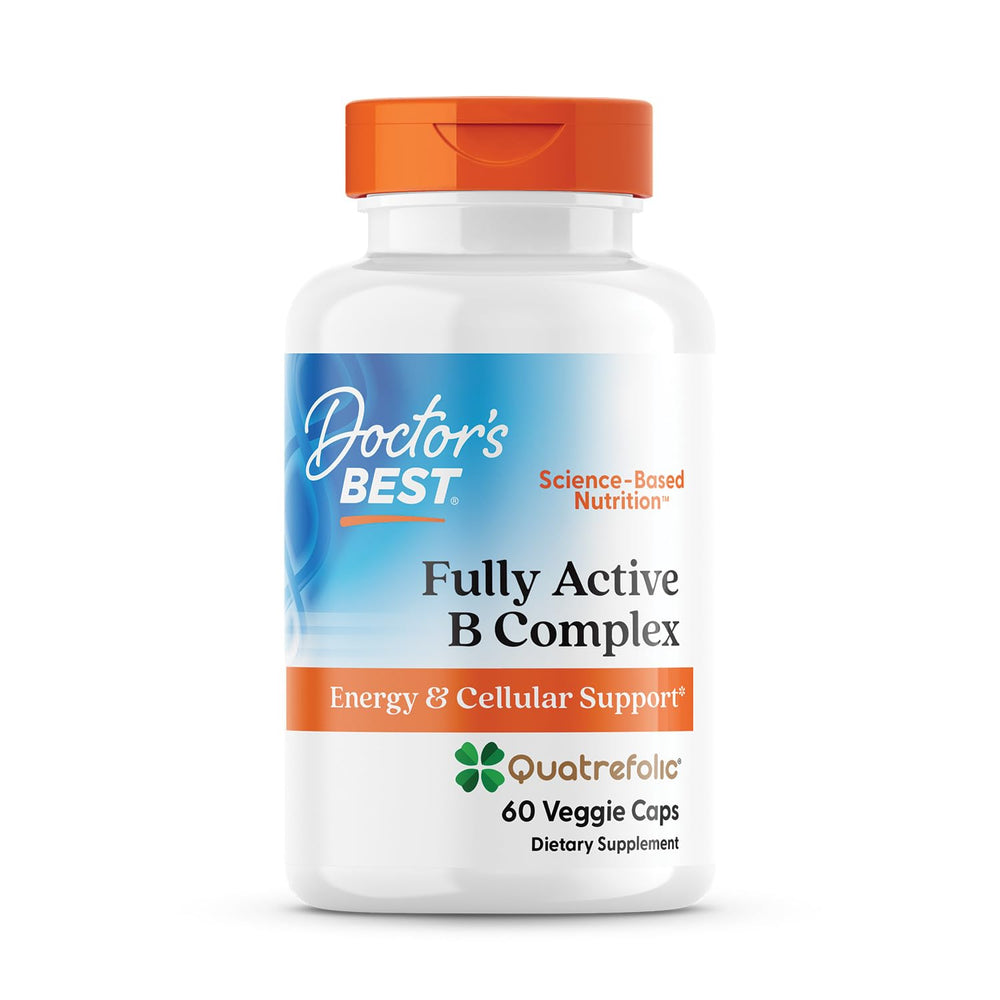 Doctor's BEST Fully Active B Complex bottle front supports energy and daily wellness
