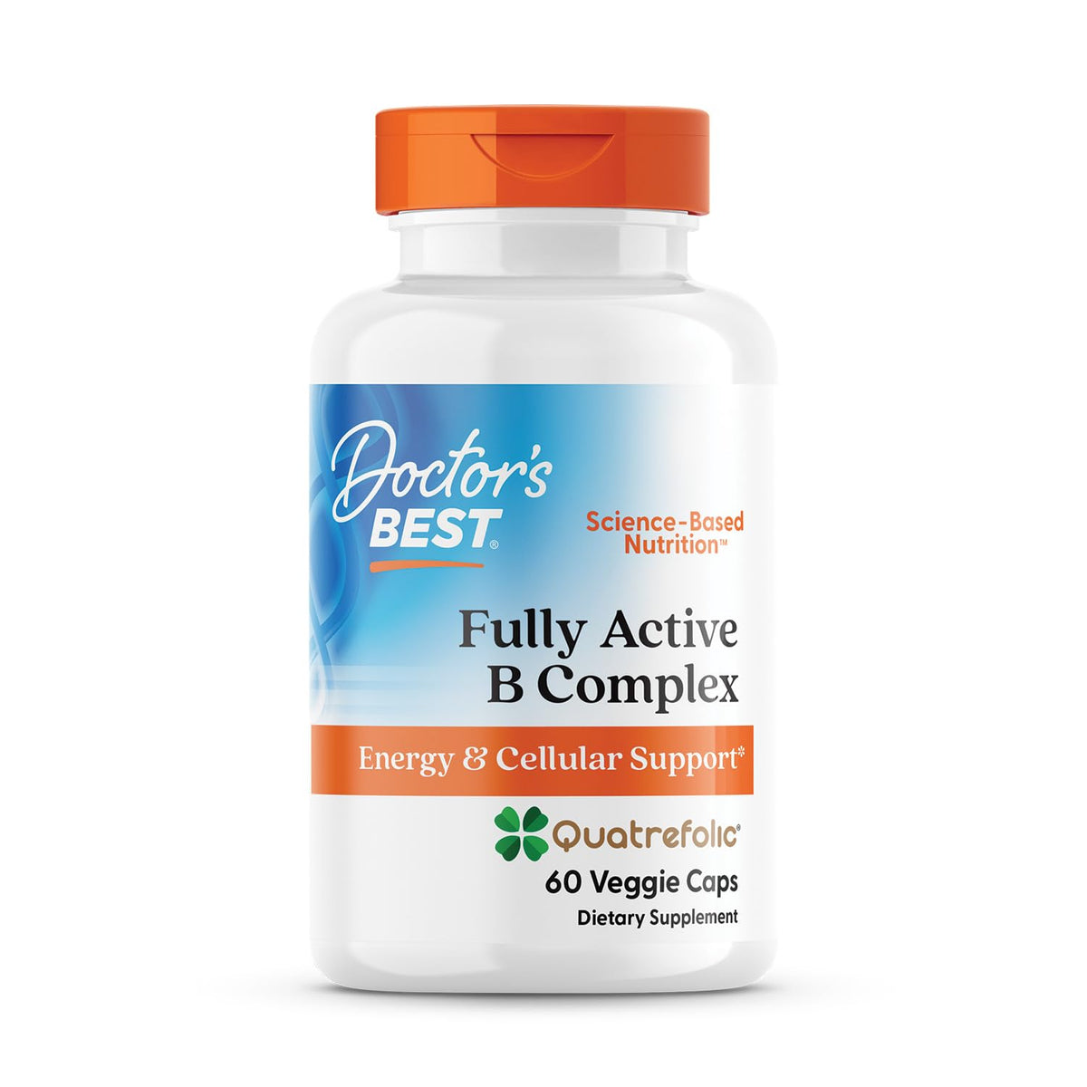 Doctor's BEST Fully Active B Complex bottle front supports energy and daily wellness