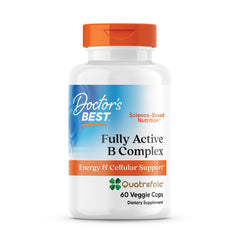 Doctor's BEST Fully Active B Complex bottle front supports energy and daily wellness