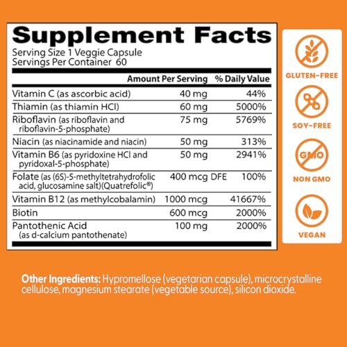 Doctor's BEST Fully Active B Complex label view highlighting vegan non-GMO