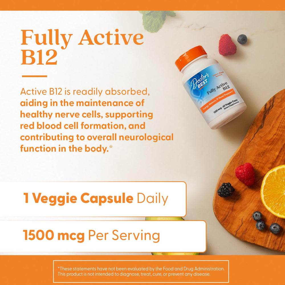 Doctor's Best Fully Active B12 1500mcg dosage cap.