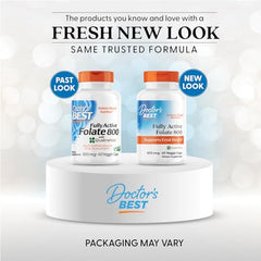 Pouring Doctors Best Folate capsules from the bottle for easy daily intake