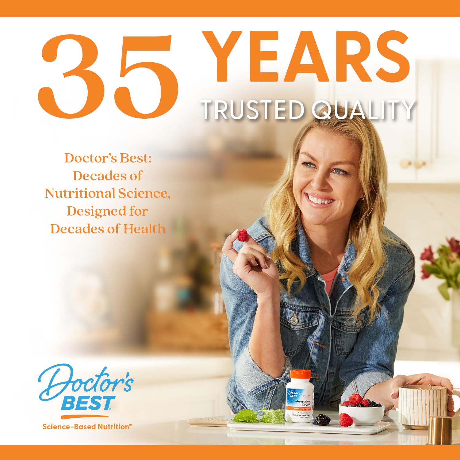 Doctor's Best bottle in active-life setting suggesting everyday joint comfort