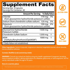 Doctor's Best Glucosamine Chondroitin MSM bottle pour showing daily serving size