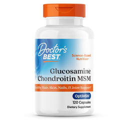 Doctor's Best glucosamine chondroitin MSM capsules bottle for daily joint support.