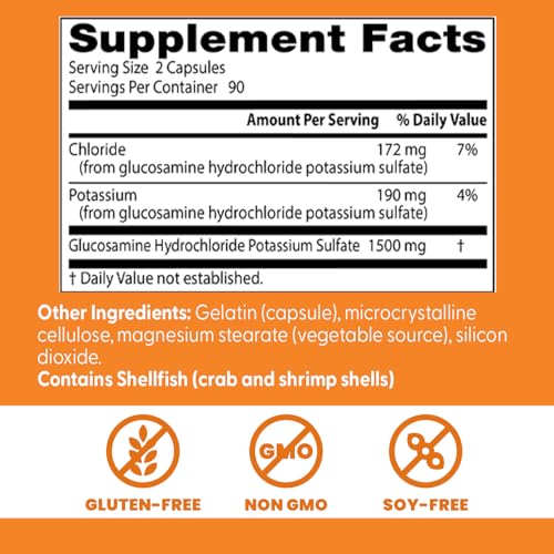 Doctor's Best glucosamine bottle emphasizes soy-free formulation for sensitive diets