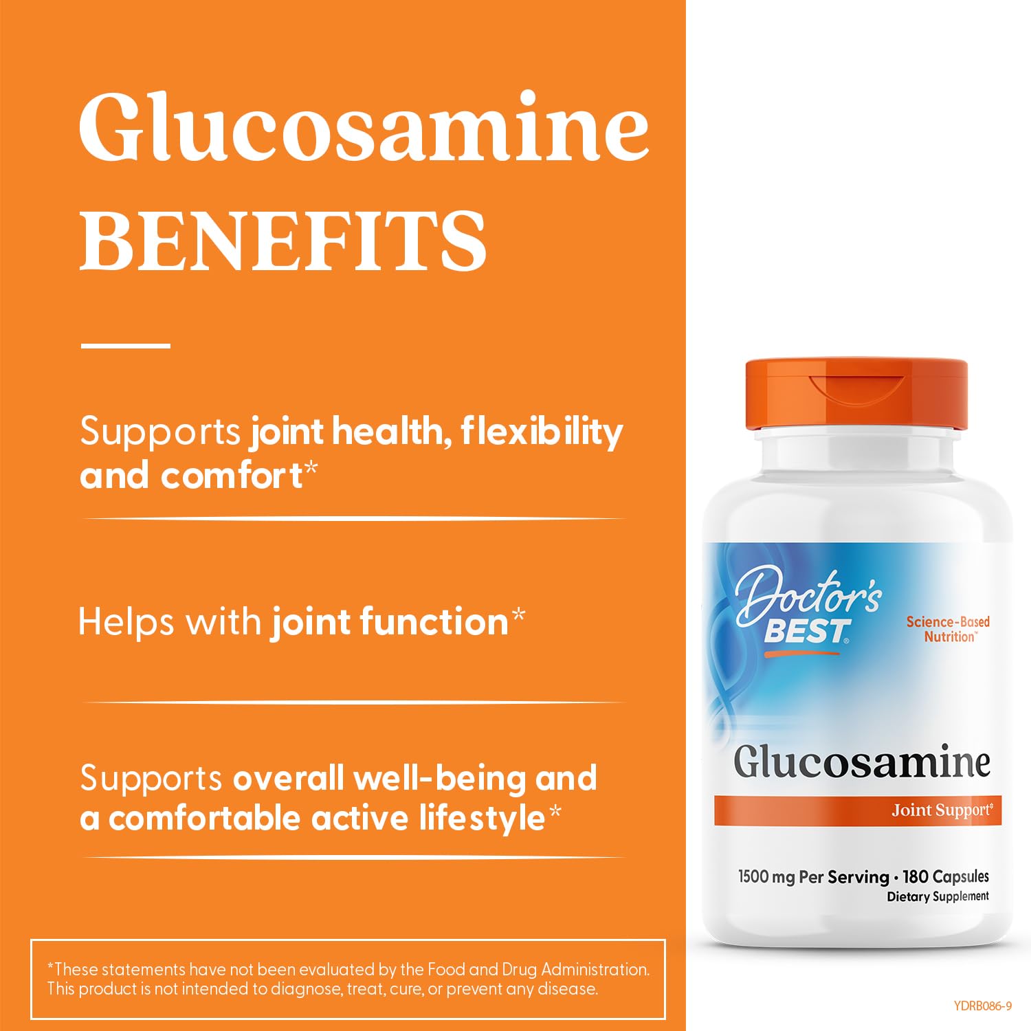 Glucosamine structure graphic from Doctor's Best shows GAGs and proteoglycans support
