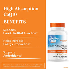 Doctor's Best High Absorption CoQ10 bottle back label with Non-GMO vegan info
