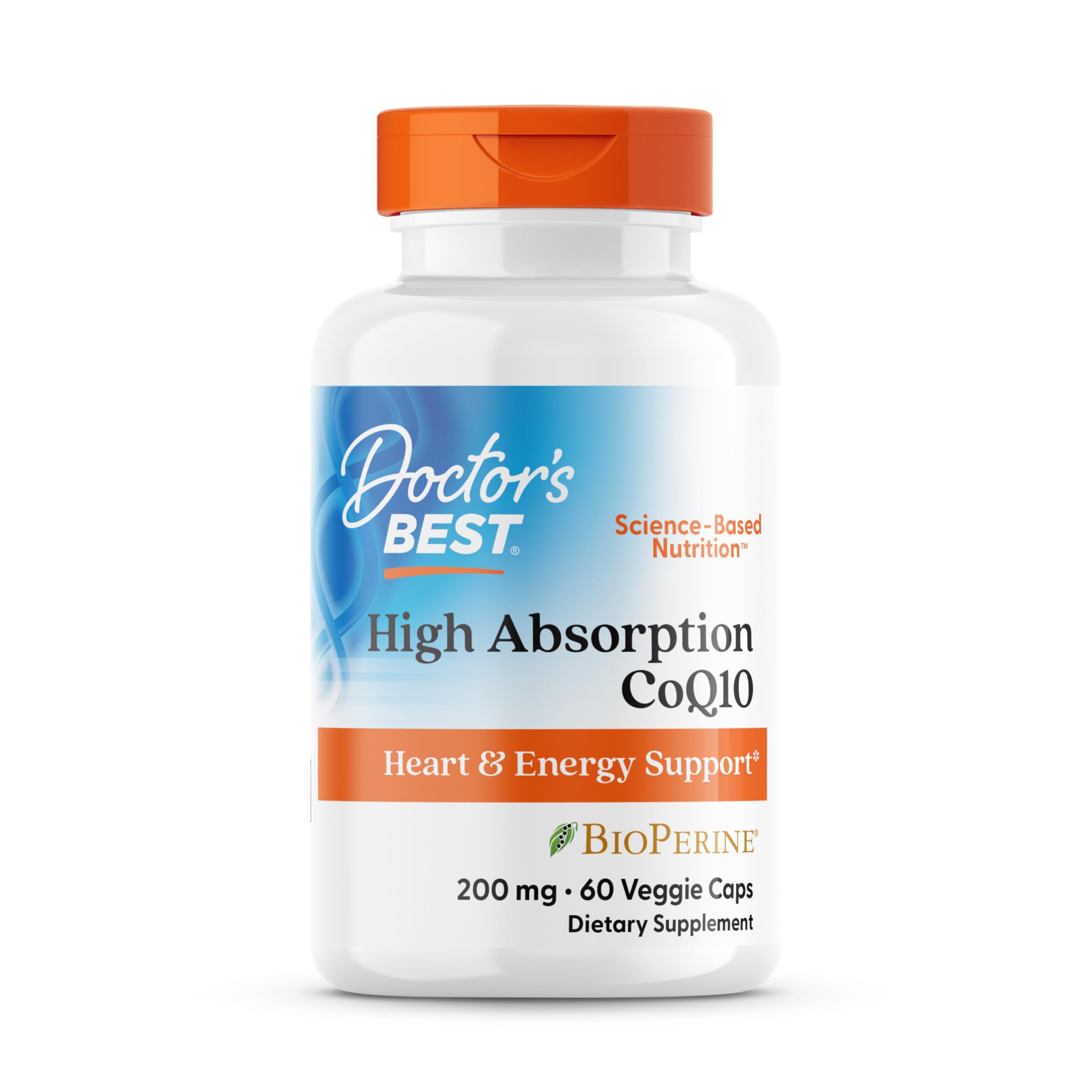 Doctor's Best High Absorption CoQ10 bottle promoting heart vitality and energy