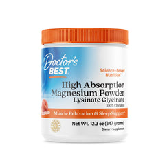 Doctor's Best Peach magnesium bottle highlighting TRAACS chelated absorption.