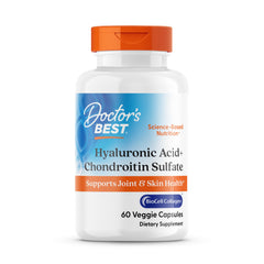 Doctor's Best Hyaluronic Acid + Chondroitin capsules front label highlights BioCell Collagen