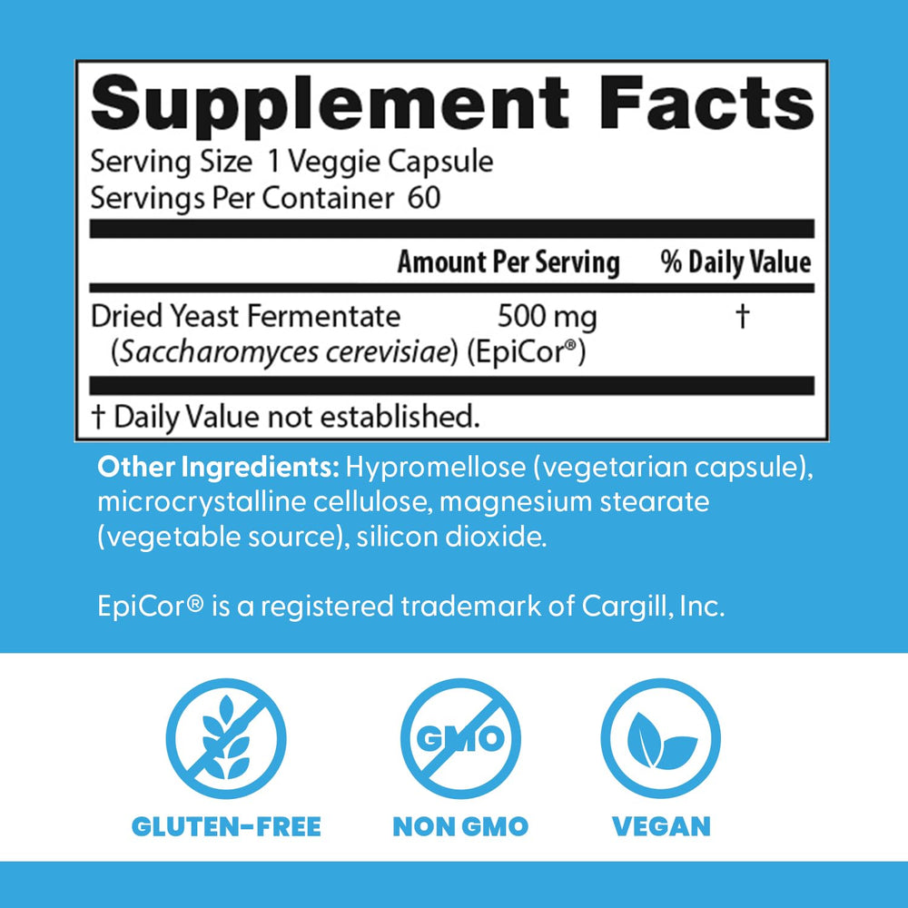 Doctors Best Immune Support label closeup communicates non-GMO and vegan attributes.