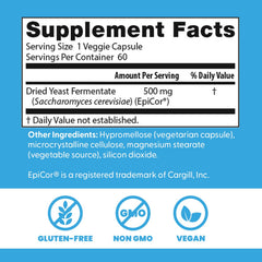 Doctors Best Immune Support label closeup communicates non-GMO and vegan attributes.