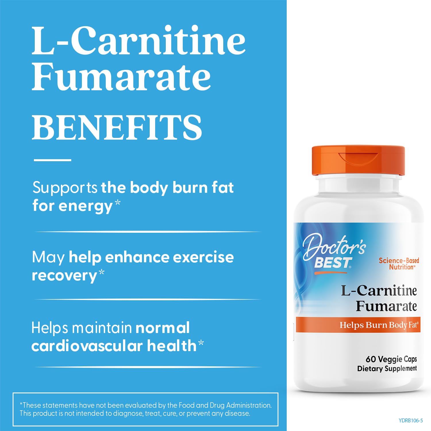 Doctor's Best L-Carnitine Fumarate capsules ready for workouts and daily energy.