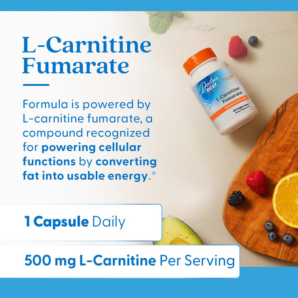 Doctor's Best L-Carnitine Fumarate packaging and information panel