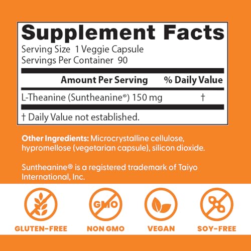 Doctor's Best L-Theanine capsules in hand illustrate easy daily dosing