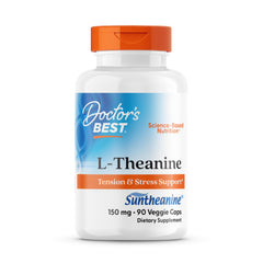 Doctor's Best L-Theanine Suntheanine bottle promotes calm focus for daily balance