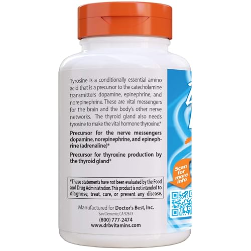 Doctor's Best L-Tyrosine 500 mg product shot with packaging visible