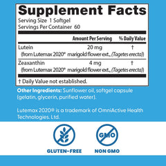 Doctor's Best Lutein capsules in glass illustrate blue light defense.