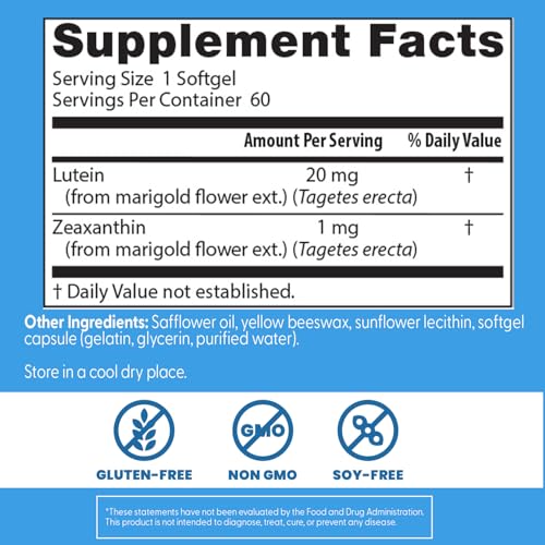 Softgels close-up show easy-to-swallow supplement for eye support.