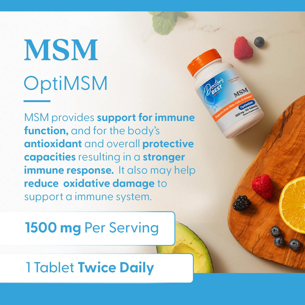 Dosage pack featuring Doctor's Best MSM for easy daily use