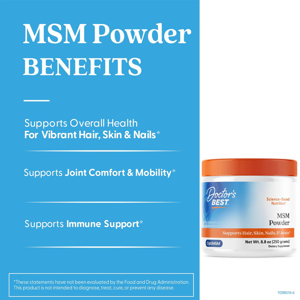 Doctor's Best MSM Powder scoop for easy daily serving.