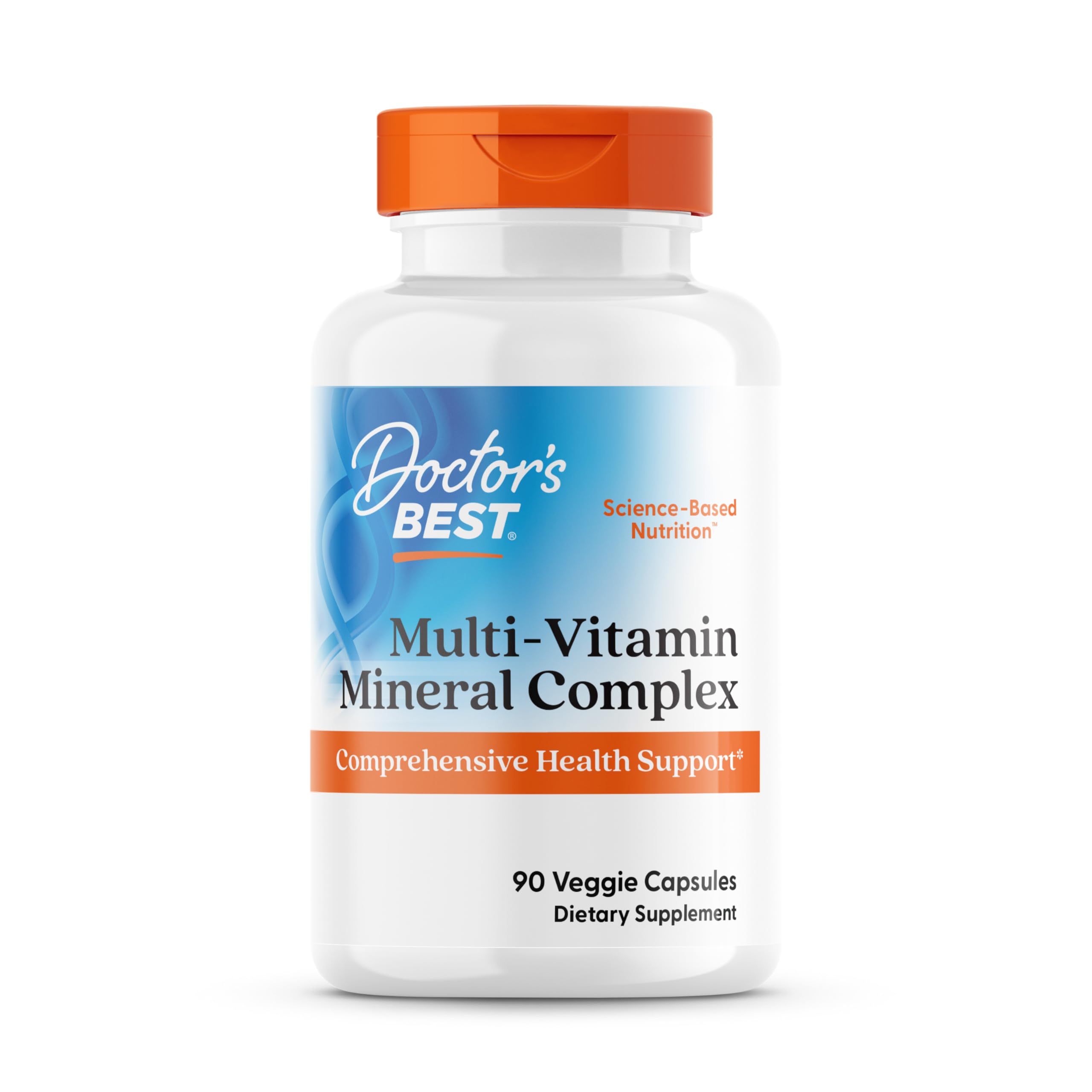 Doctor's Best multi-vitamin capsules on white background for daily energy support.
