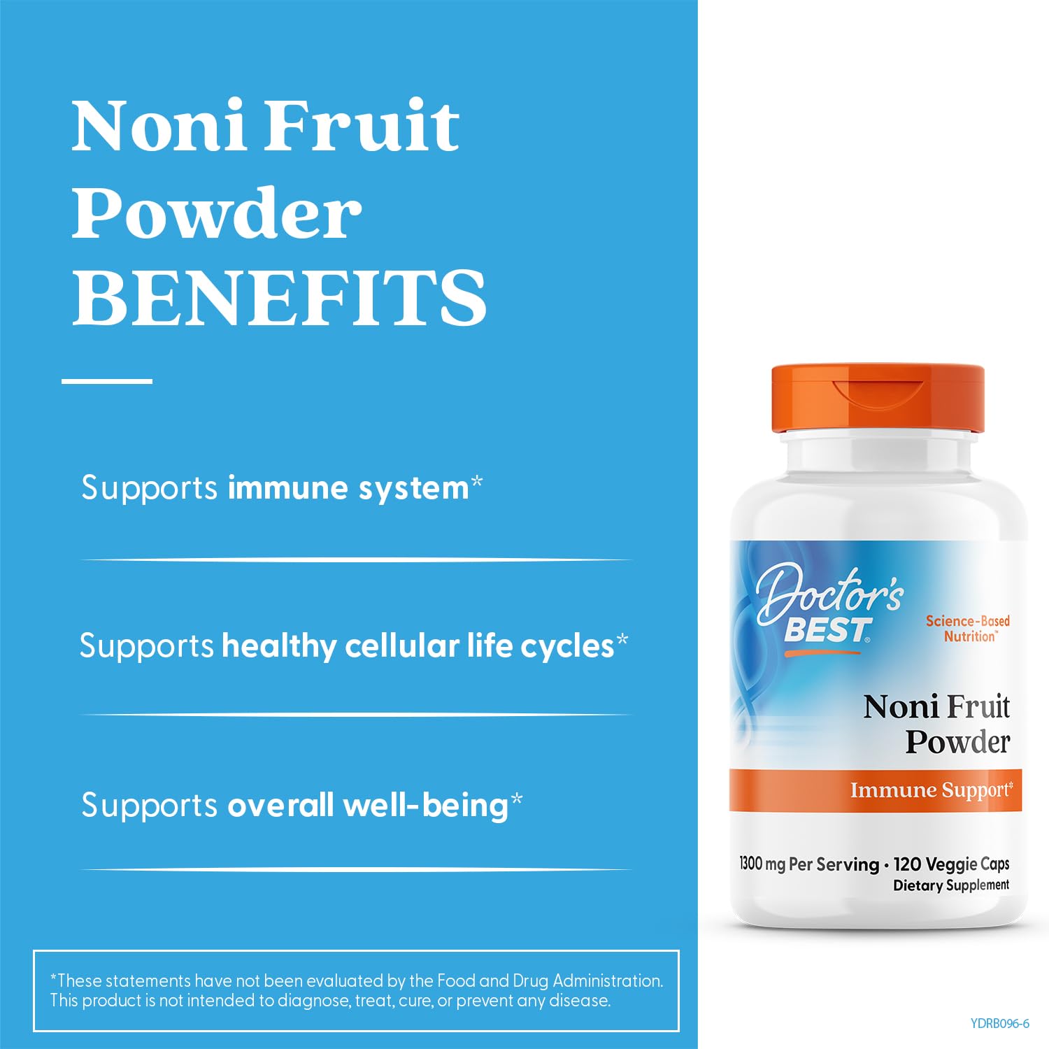 Doctor's Best Noni Concentrate label highlighting Morinda citrifolia extract 650 mg.