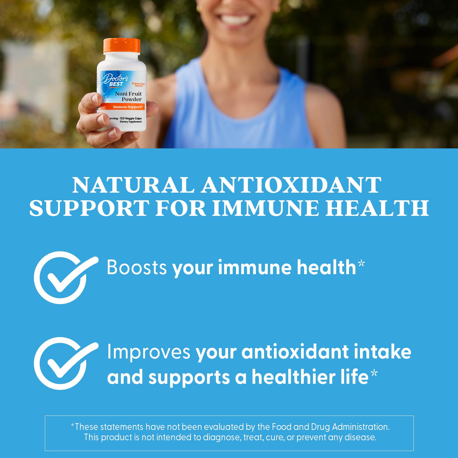 Doctor's Best Noni Concentrate veggie caps ready for daily intake.