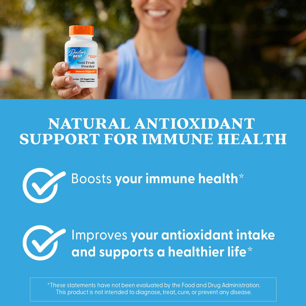 Doctor's Best Noni Concentrate veggie caps ready for daily intake.