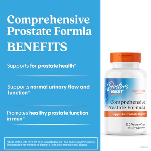 Doctor's Best Prostate Formula capsules arranged on plate.