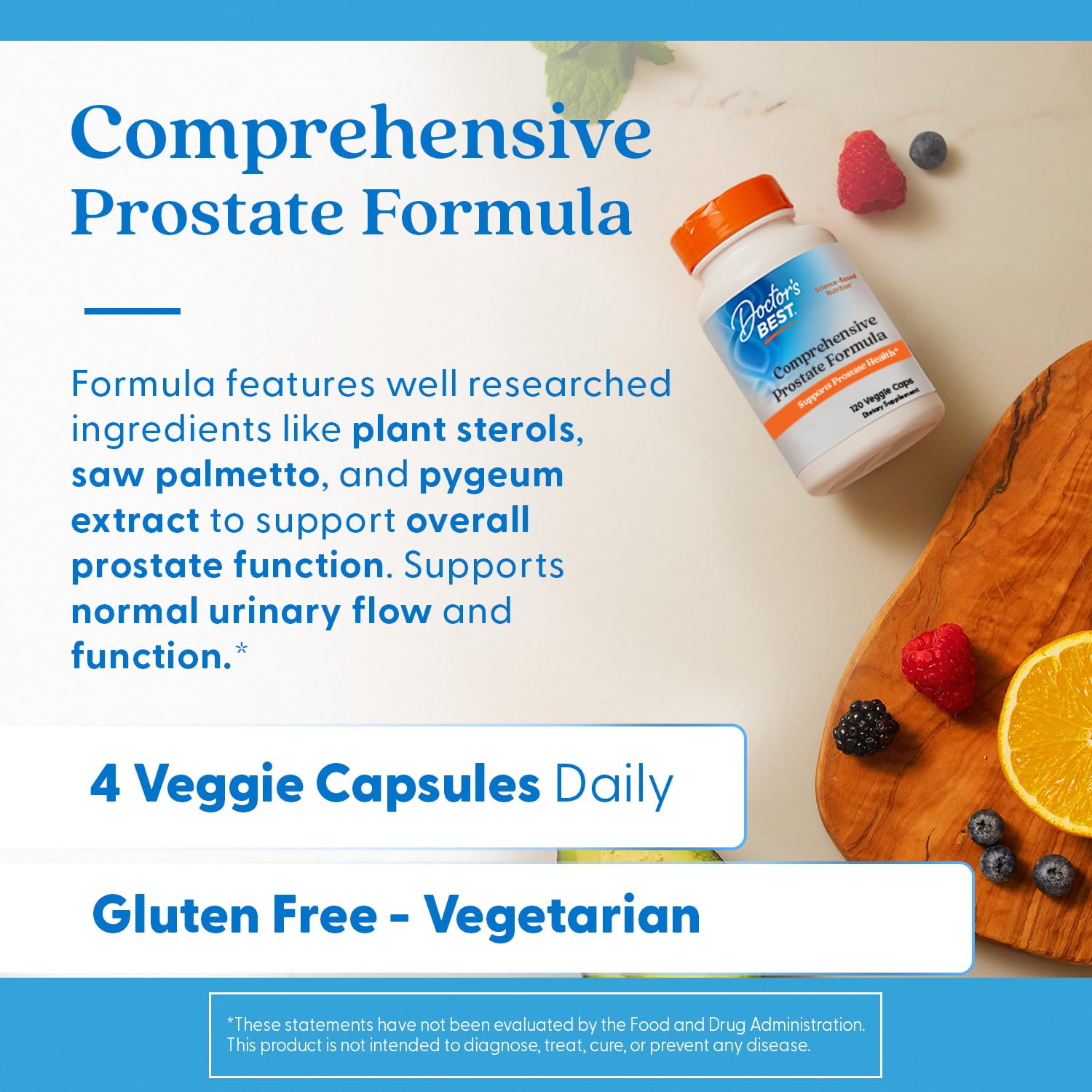 Saw palmetto bottle-scene connected to prostate health concept.