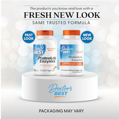 Doctor's Best proteolytic enzymes bottle back label details for nutrient absorption support.