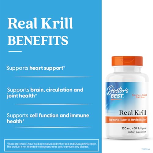 Pouring action from the bottle highlights easy daily portioning of krill capsules.