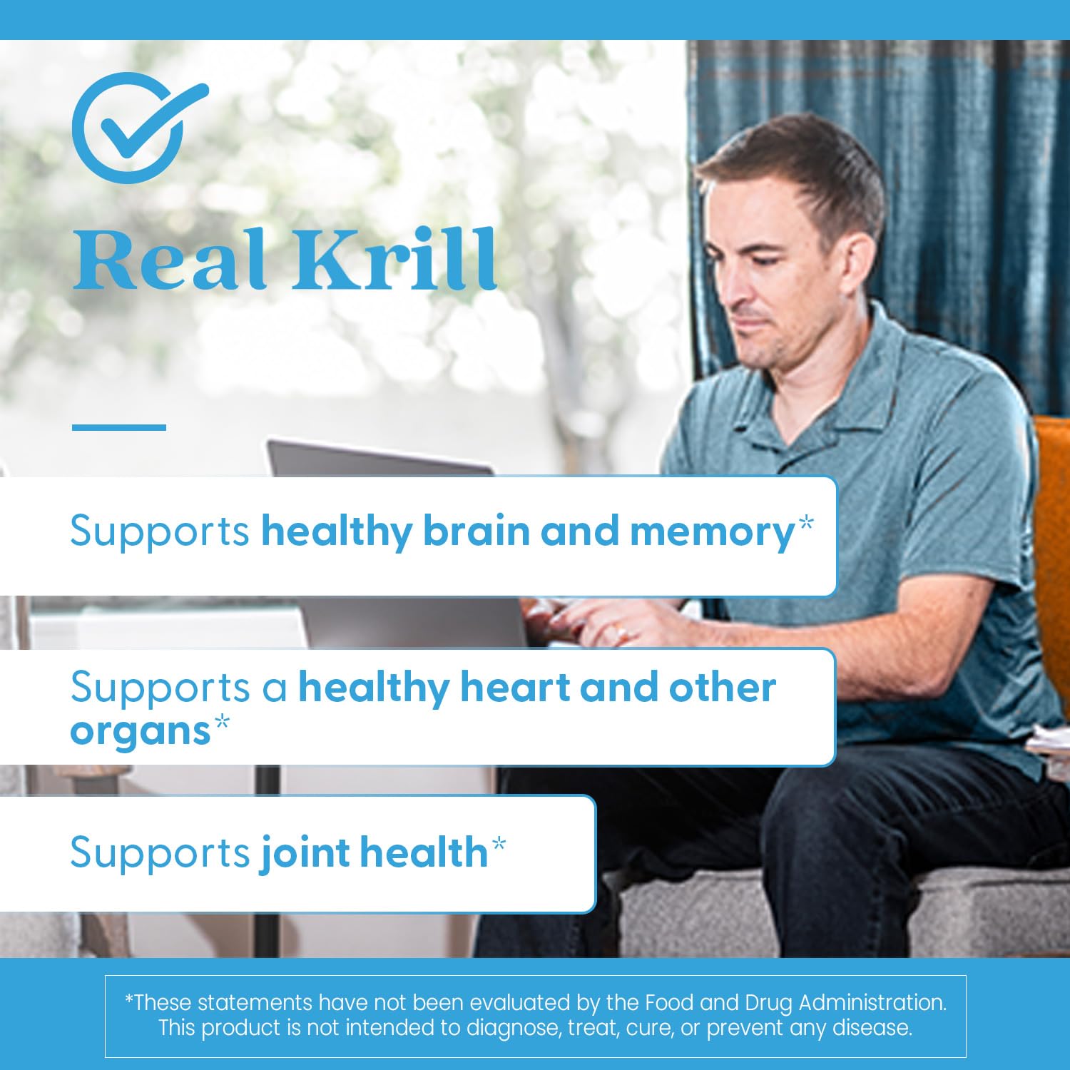 Hand holding krill capsules illustrates portable daily supplementation.
